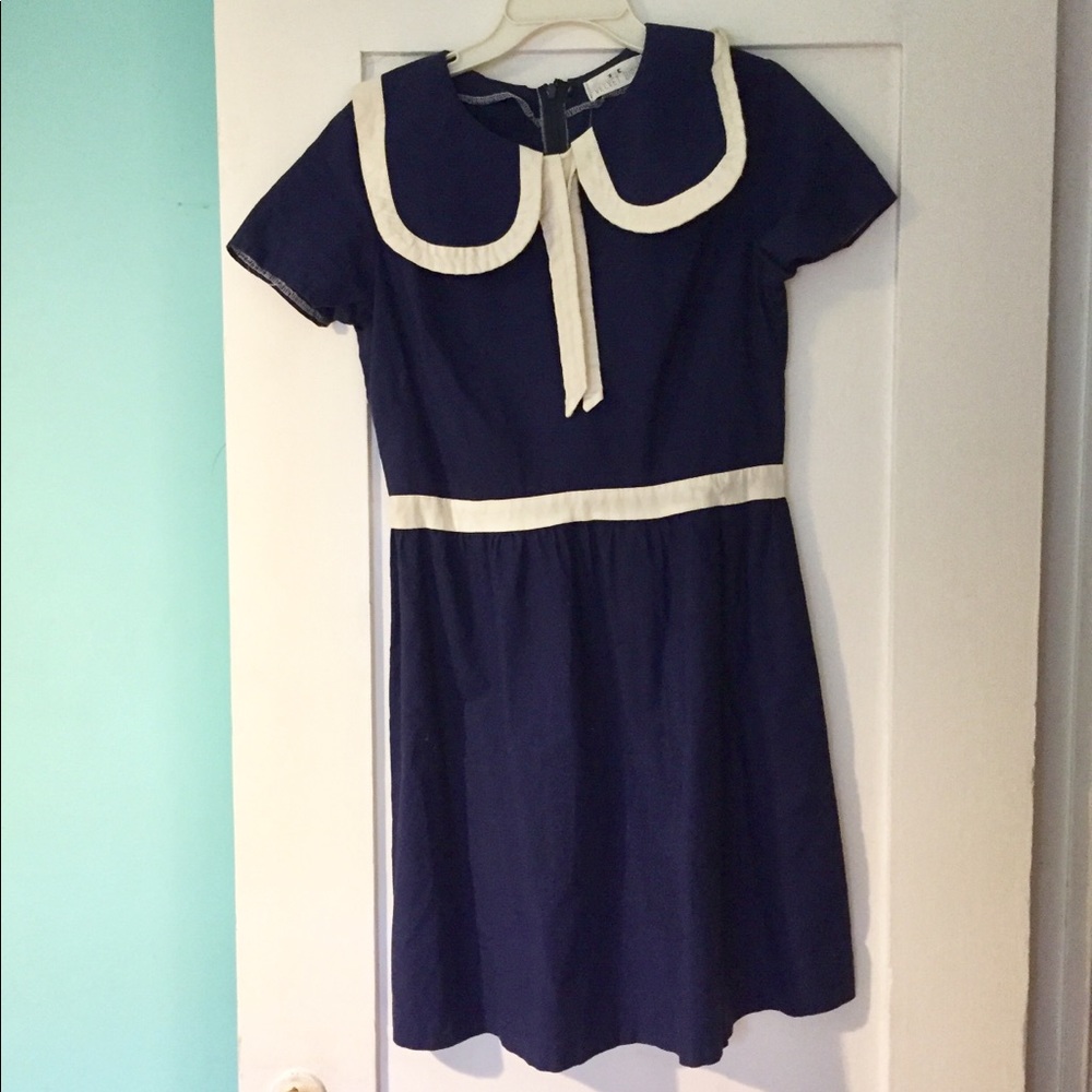 Handmade navy Peter Pan collar dress